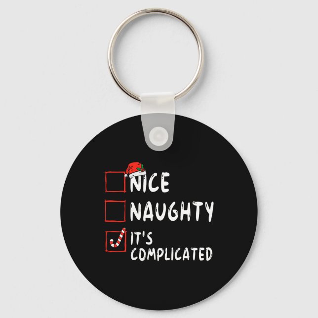 Porte-clés Nice Naughty It's Complicated Christmas List Santa (Recto)