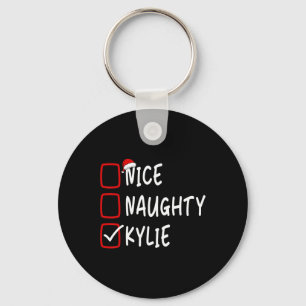 Porte-clés Nice Naughty Kylie Nom personnalisé Noël Che