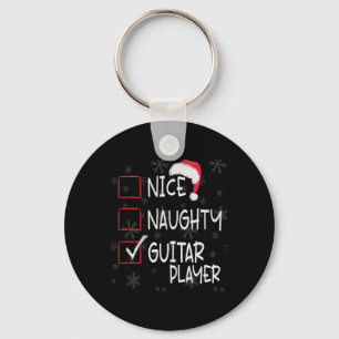 Porte-clés Nice Naughty Lead Guitar Player Liste de Noël San