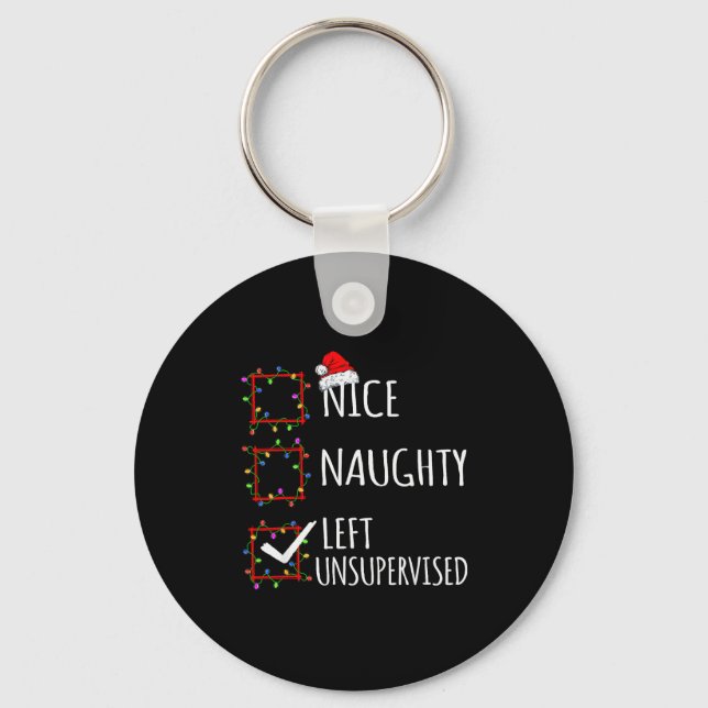 Porte-clés Nice Naughty Left Unsupervised Christmas List Funn (Recto)