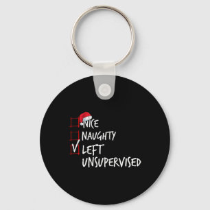 Porte-clés Nice Naughty Left Unsupervised Christmas List Sant