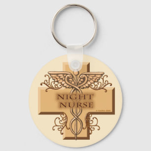 Porte-clés Night Nurse Cross Caduceus