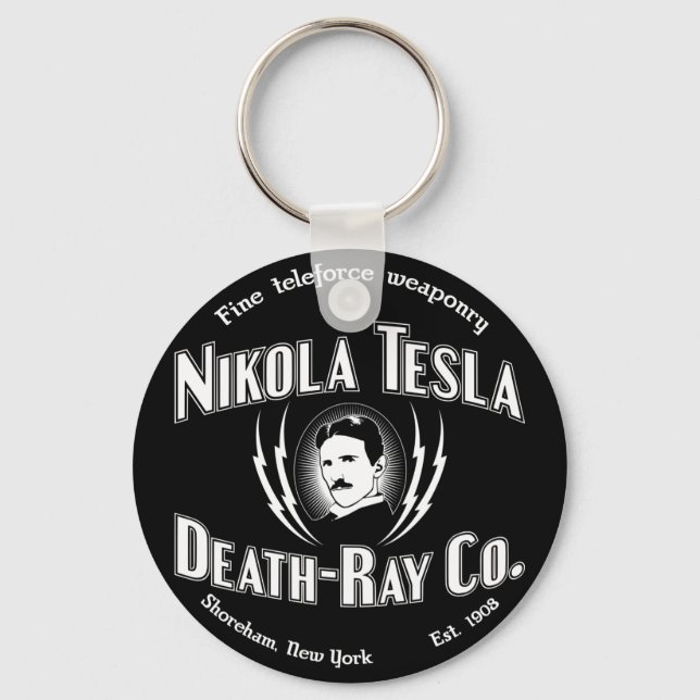 Porte-clés Nikola Tesla Death-Ray Co. (Recto)