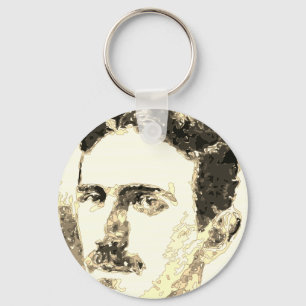 Porte-clés Nikola Tesla Dessin À Sepia