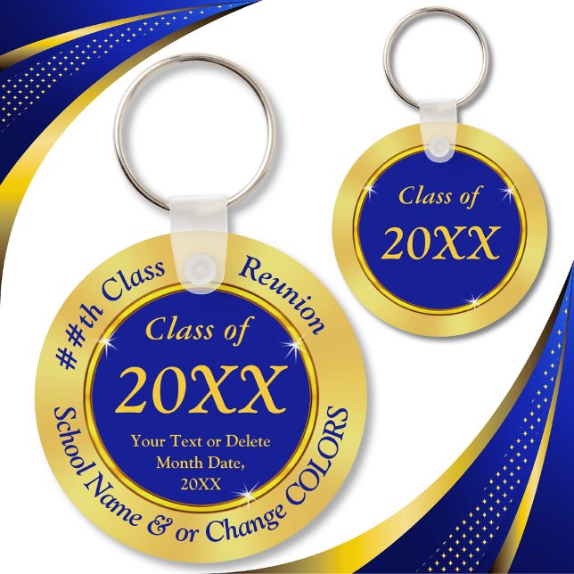 Porte-clés N'Importe Quelle Année, Cadeaux De Réunion Personn (Inexpensive Personalized Class Reunion Gifts. Class Reunion Keychains.  50 year class reunion ideas.)