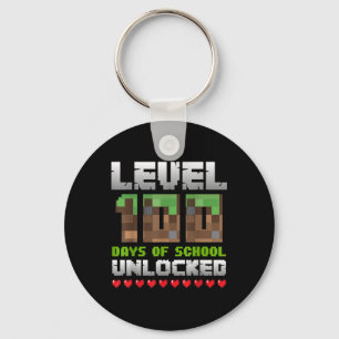 Porte-clés Niveau 100 Jours De L'École Déverrouillé Jeu Pixel