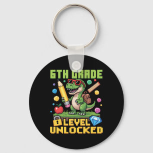 Porte-clés Niveau débloqué 6e année Dinosaur Ck To School Gam