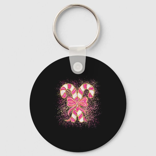 Porte-clés Nk Christmas Candy Cane Preppy Coquette Xmas Bow G (Recto)
