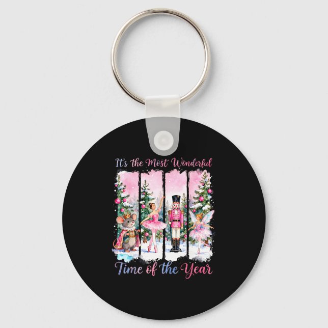 Porte-clés Nk Coquette Bow Nutcracker Friends Snow Globe Chri (Recto)