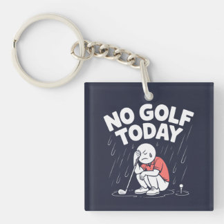 Porte-clés No Golf Today Funny Sad Stickman Golfer 
