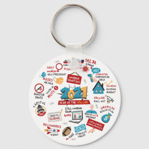 Porte-clés Noël 2021 Pandemic Vaccine Year Memorabilia