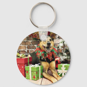 Porte-clés Noël - berger allemand X - Bailey