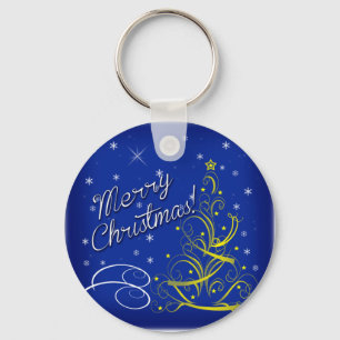 Porte-clés Noël bleu