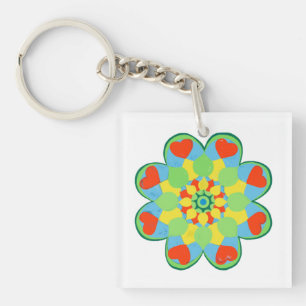 Porte-clés Noël Coeur Mandala Porte - clé