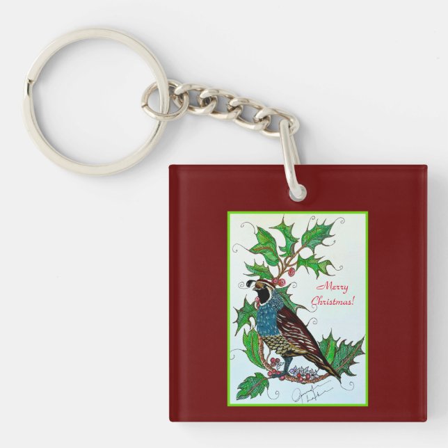 Porte-clés Noël de la caille (Devant)
