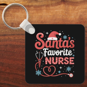 Porte-clés Noël de la infirmière préférée de Santa