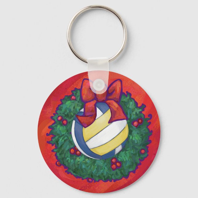 Porte-clés Noël de volley-ball (Recto)
