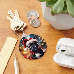 Porte-clés Noël des Bulldog français
