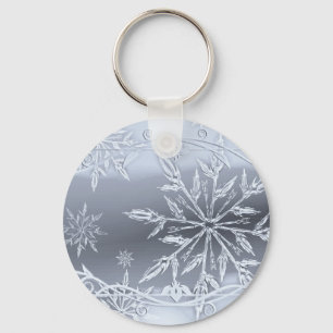 Porte-clés Noël des neiges en argent