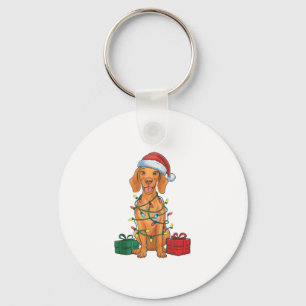 Porte-clés Noël Éclairage Santa Chapeau Poméranie Chien Noël