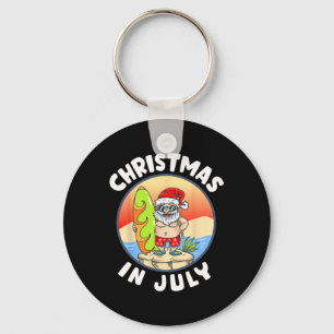 Porte-clés Noël en juillet Santa Été Plage Noël en