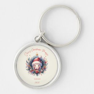 Porte-clés Noël enneigé Métal magique