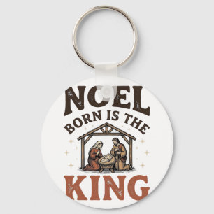 Porte-clés Noël est né, le roi vintage noël de la nativité
