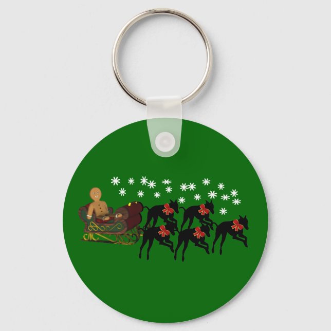 Porte-clés Noël Greyhounds Sleigh Porte - clé de vacances (Recto)