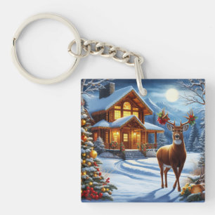 Porte-clés Noël/Hiver Deer Lodge