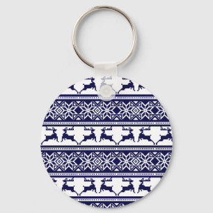 Porte-clés Noël, le bleu et le blanc scandinave