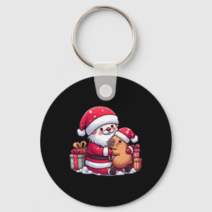 Porte-clés Noël Le Père Noël Accroche De Mignonnes Capybara A