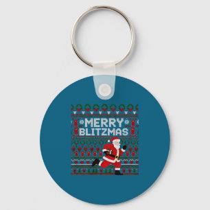 Porte-clés Noël Merry Blitzmas Père Noël Football Sweat Sale