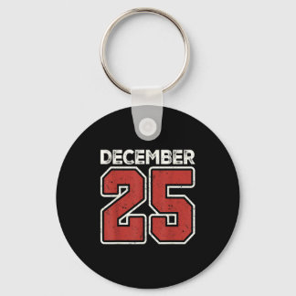 Porte-clés Noël Rétro 25 Décembre Xmas Correspondant Pour Hom