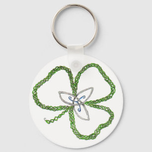 Porte-clés Noeud celtique irlandais de shamrock