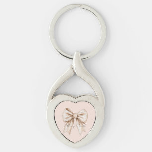 Porte-clés Nœud de crème de pêche