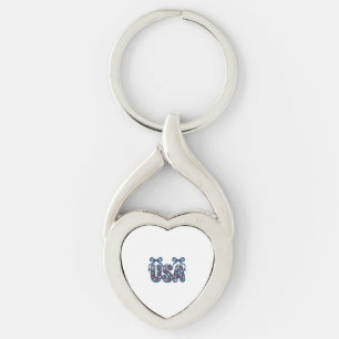 Porte-clés Nœud floral USA Design vectoriel patriotique_1
