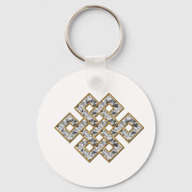Porte-clés Noeud mystique - Argent et Or 1 (Recto)