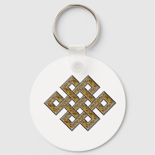 Porte-clés Noeud mystique - Argent et Or 2 (Recto)