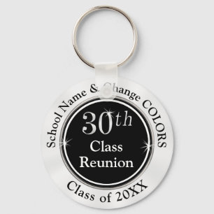 Porte-clés Noir, Blanc, Argent, Idées De Réunion De 30 Ans