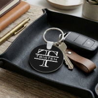 Noir Blanc Monogramme Classique Nom