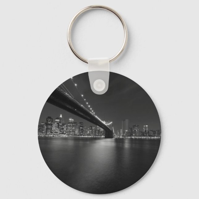 Porte-clés Noir blanc New York City Skyline (Recto)