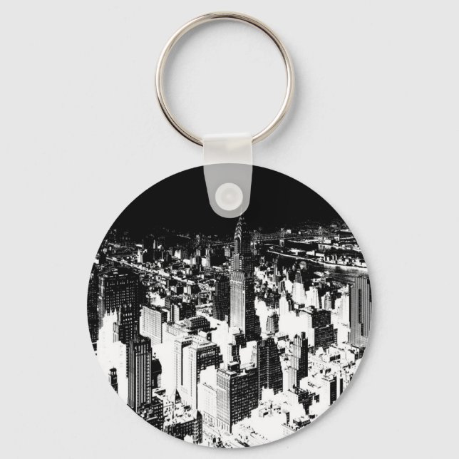 Porte-clés Noir et blanc New York (Recto)
