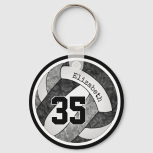 Porte-clés noir gris coutume filles volleyball équipe couleur