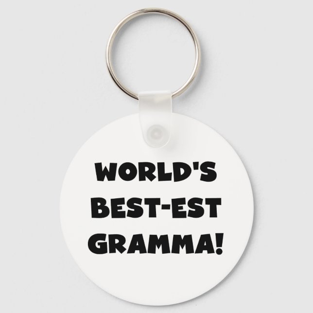 Porte-clés Noir ou blanc du Meilleur-est Gramma du monde (Recto)