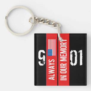Porte-clés noir rouge du mémorial du 911