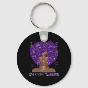 Porte-clés Noir Ruban Violet Surdose Guerrier de sensibilisat