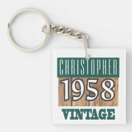 Porte-clés Nom avec année de naissance 1958 Porte - clé Vinta