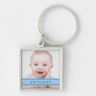 Porte-clés Nom bleu Baby Modèle photo Porte - clé