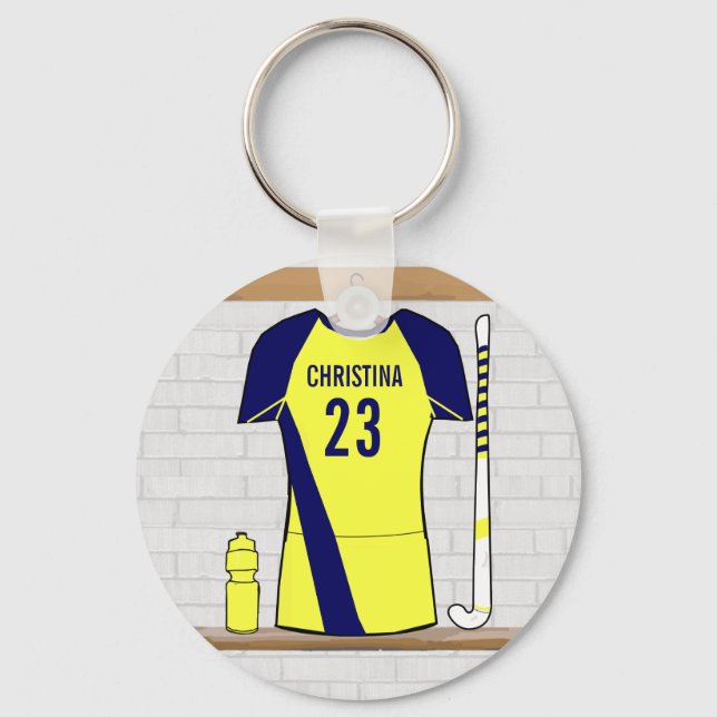 Porte-clés Nom customisé Hockey sur gazon (Recto)