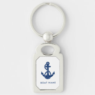 Porte-clés Nom de bateau d'ancre nautique personnalisé Capita